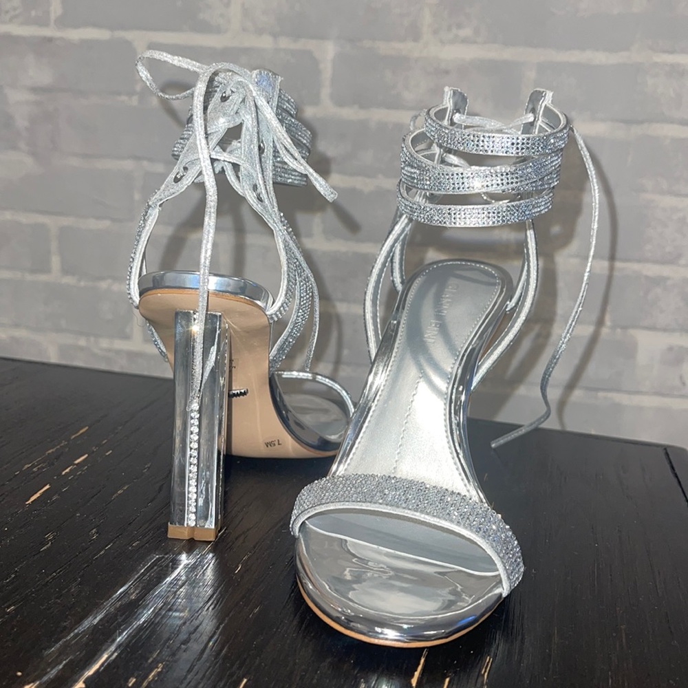 Gianni Bini silver & bling heels